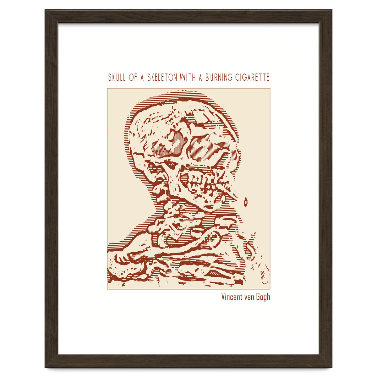 Skull Of A Skeleton With A Burning Cigarette