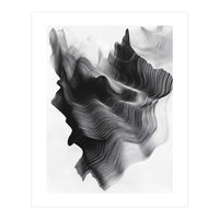 Abstract Black And White Wavy Lines Forming Organic Shapes (Print Only)