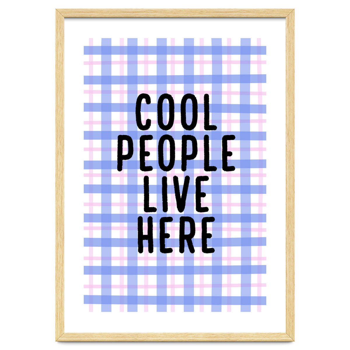 Cool People Live Here, Fun Playful Quote Print for Bright Happy Home Decor