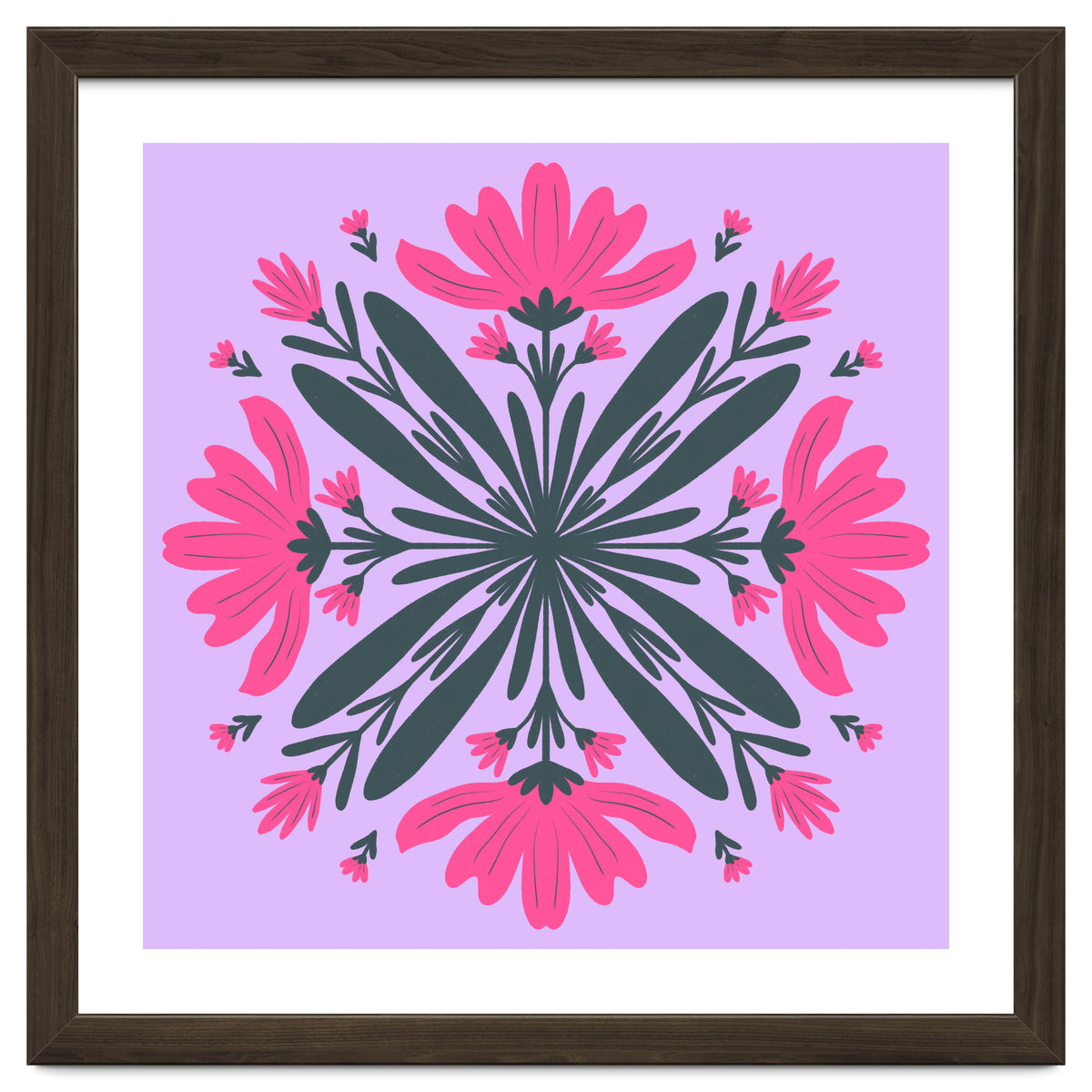 Magenta mandala flowers