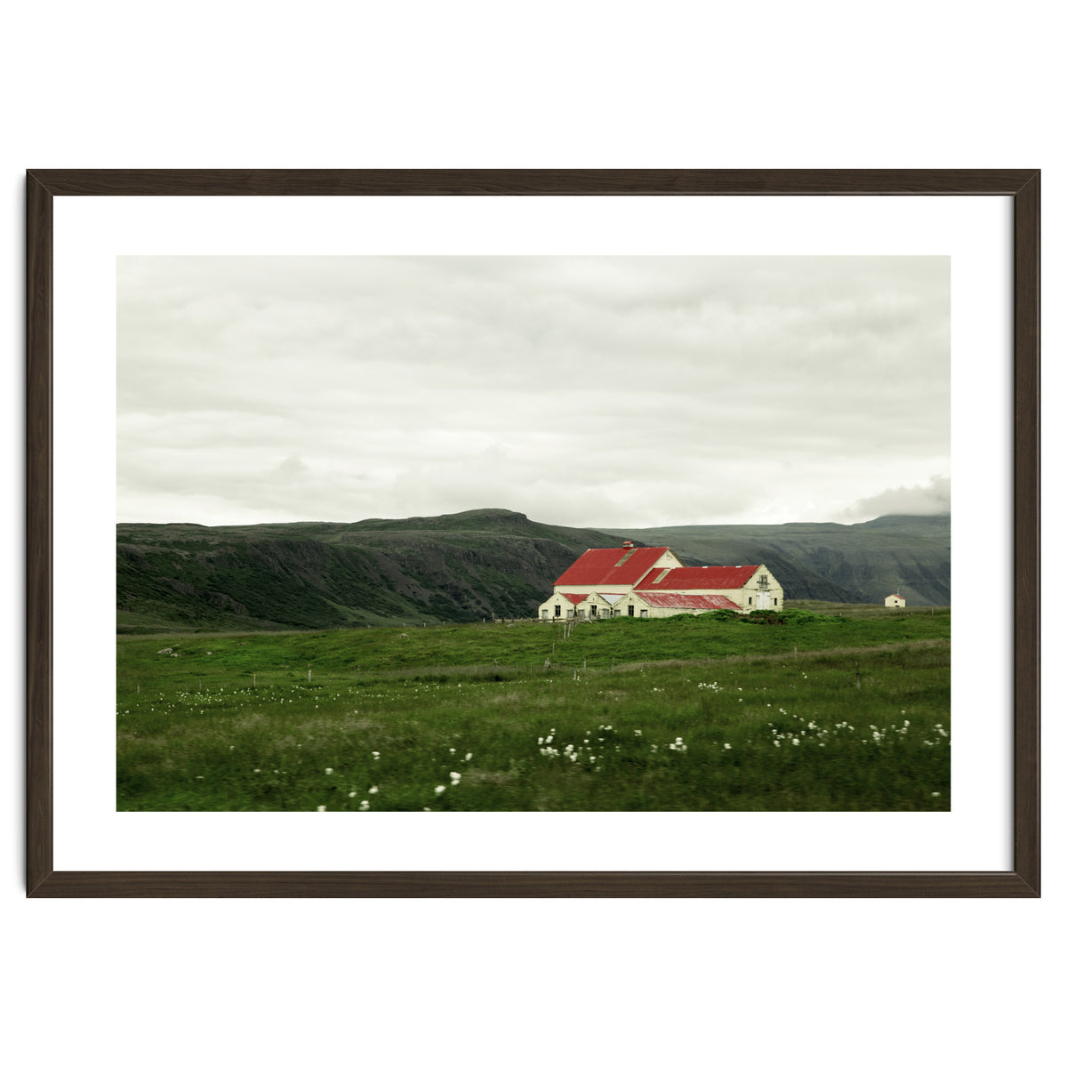 Red roof house in the greenfield - Iceland