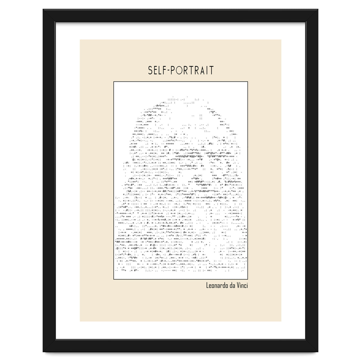 Self Portrait – Leonardo Da Vinci (ascii Art)