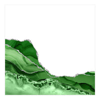 Green & Silver Agate Texture 05  (Print Only)