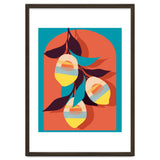 Lemon Sunset, Eclectic Botanical Colorful Bohemian Fruits, Food Pop Of Color Lime Retro thumbnail
