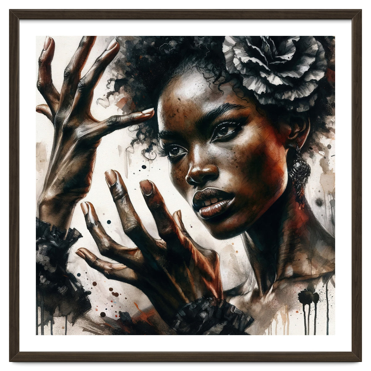 Noir Flamenco Hands Portrait