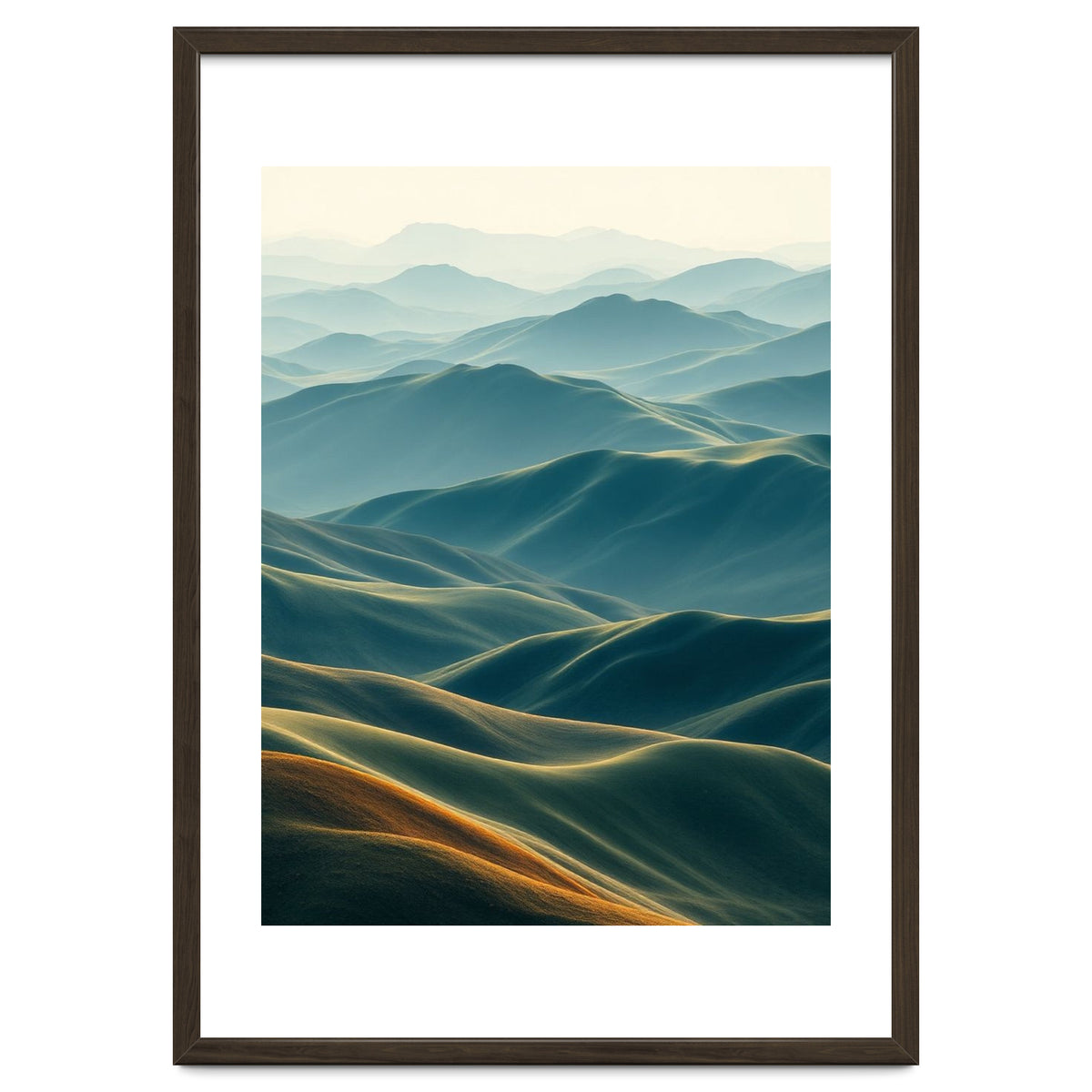 Minimalist Misty Mountain Landscape Wall Art