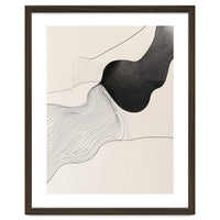 Abstract Black And White Organic Flowing Lines Art