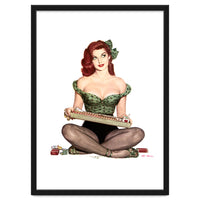 Pinup Sexy Girl Selling Cigarettes
