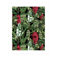 Banano Leaves Dark Jungle Red (Print Only)