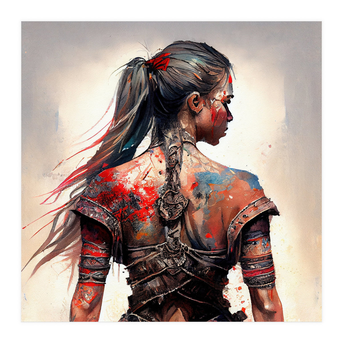 Powerful Warrior Back Woman #4 (Print Only)