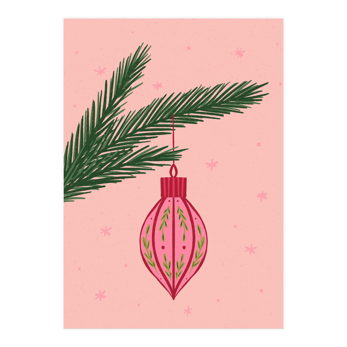 Christmas Globe with tree branch (Print Only)