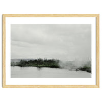 A boy on the boat in the geothermal lake - Iceland