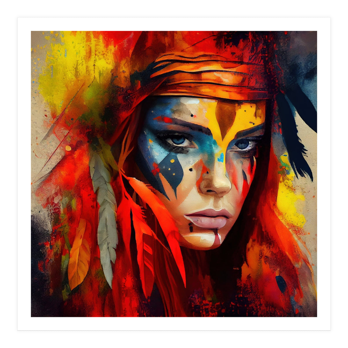 Powerful American Native Woman #1 (Print Only)