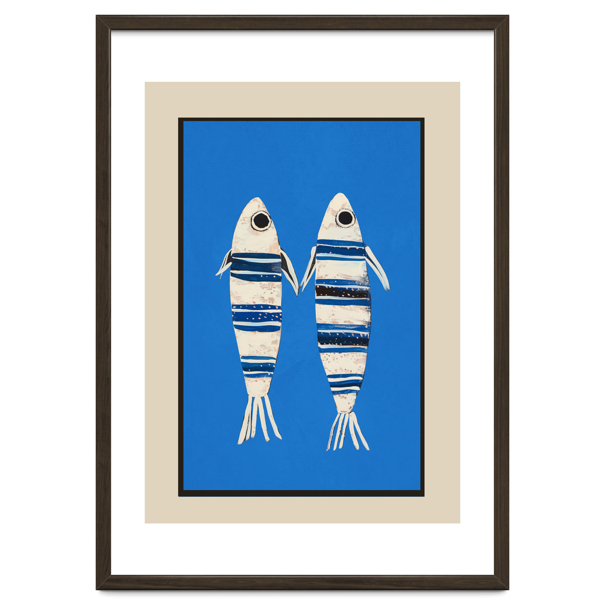 Minimal Fish On Blue