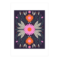 Pink And Orange Flowers (Print Only)