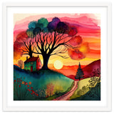 Watercolor Folk Art Sunset thumbnail