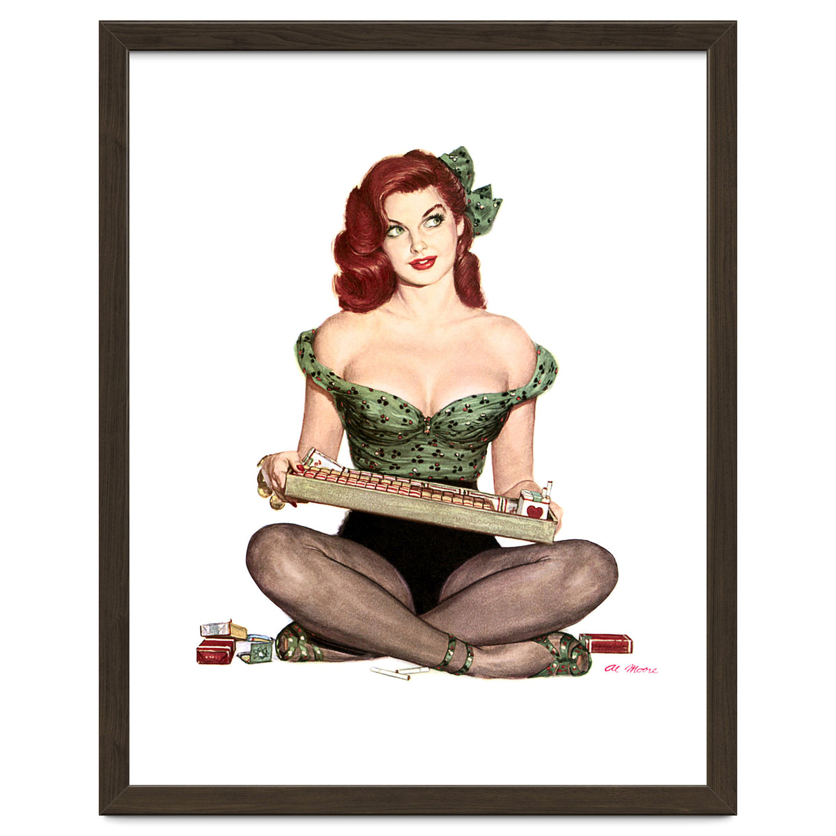 Pinup Sexy Girl Selling Cigarettes