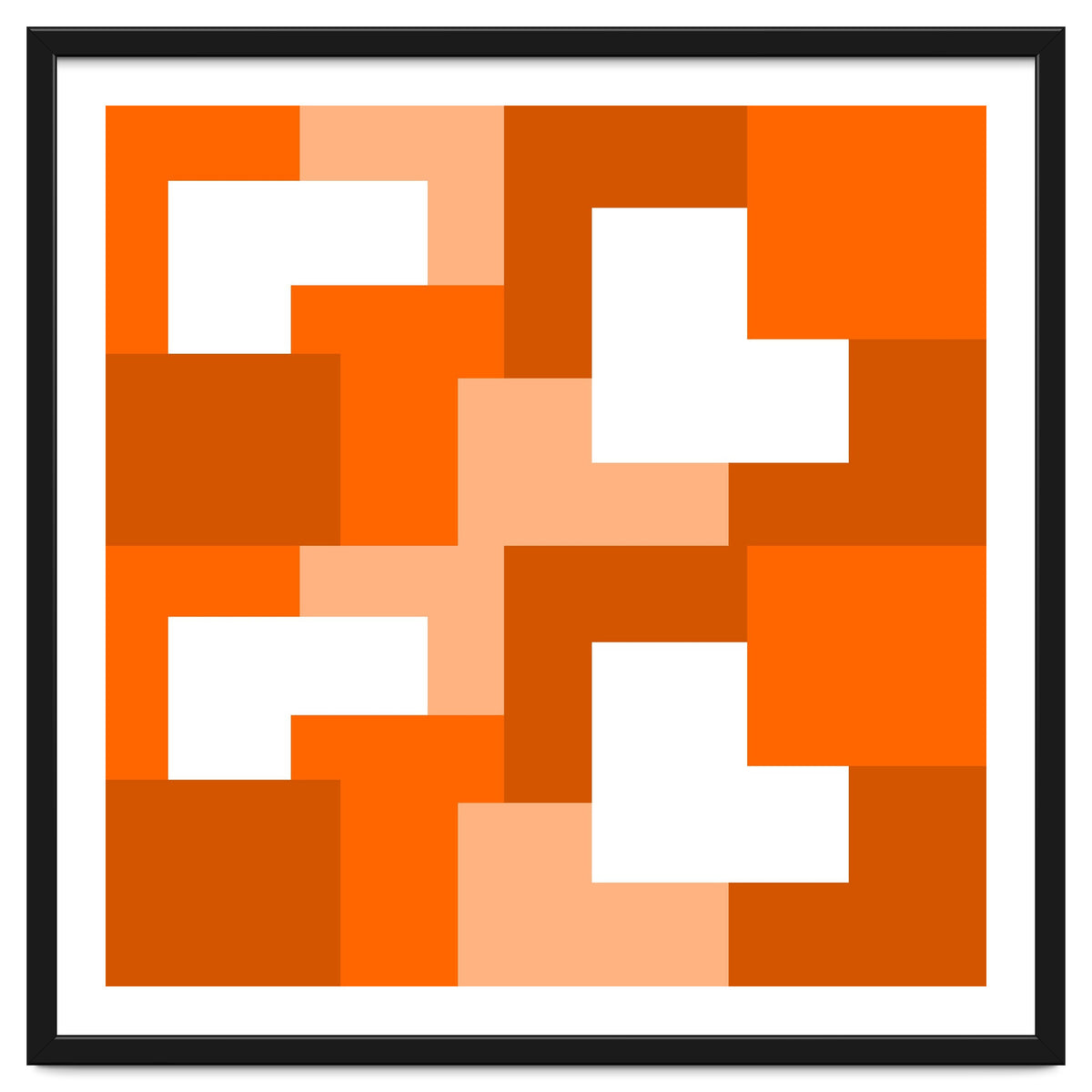 Orange Abstract Square Tiles