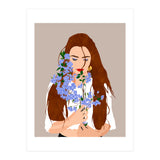 The Becoming, Nature Plants Bohemian Woman, Botanical Modern Mindful Self Care Self Love Positivity (Print Only) thumbnail