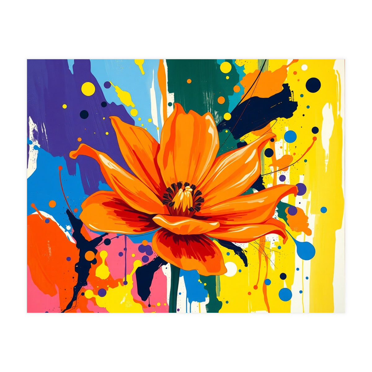 Modern Vibrant Flower (Print Only)
