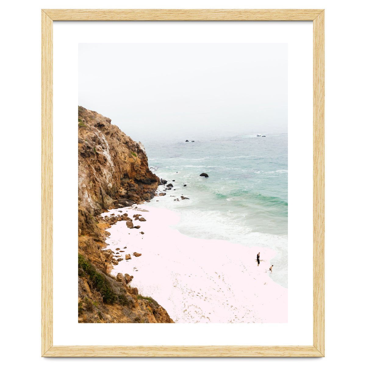 Pink Trails, Beach Tropical Travel Ocean Pastel Digital Art, Photography Sea Scenic Nature Landscape