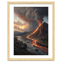 Dramatic Volcanic Eruption Landscape Art