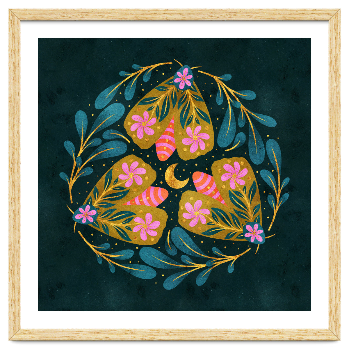 Floral Moths and Moon