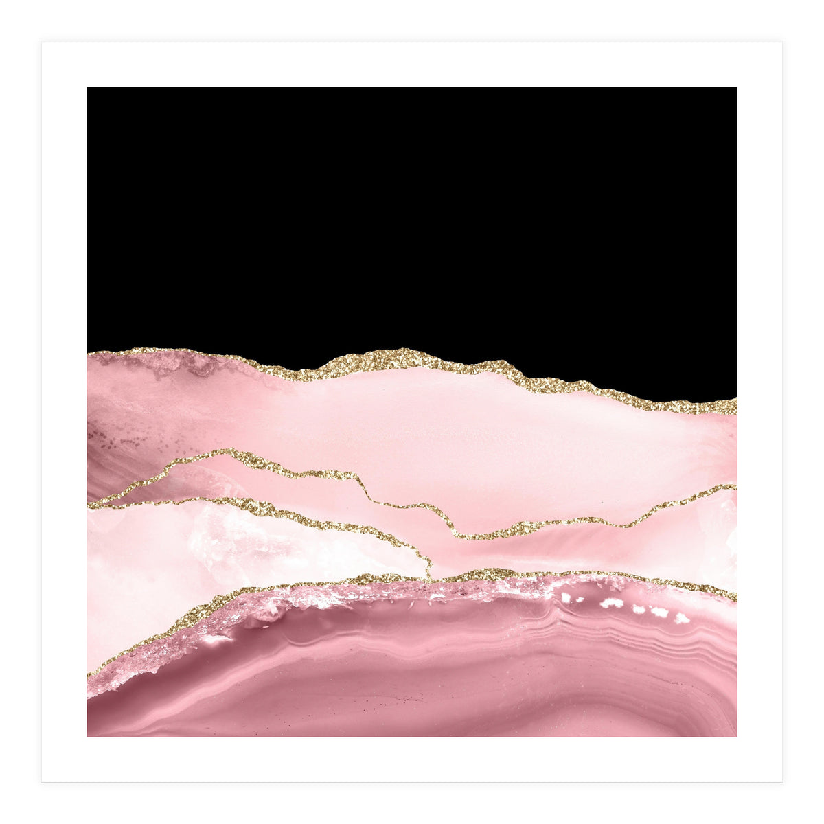Blush & Gold Agate Texture 02 (Print Only)