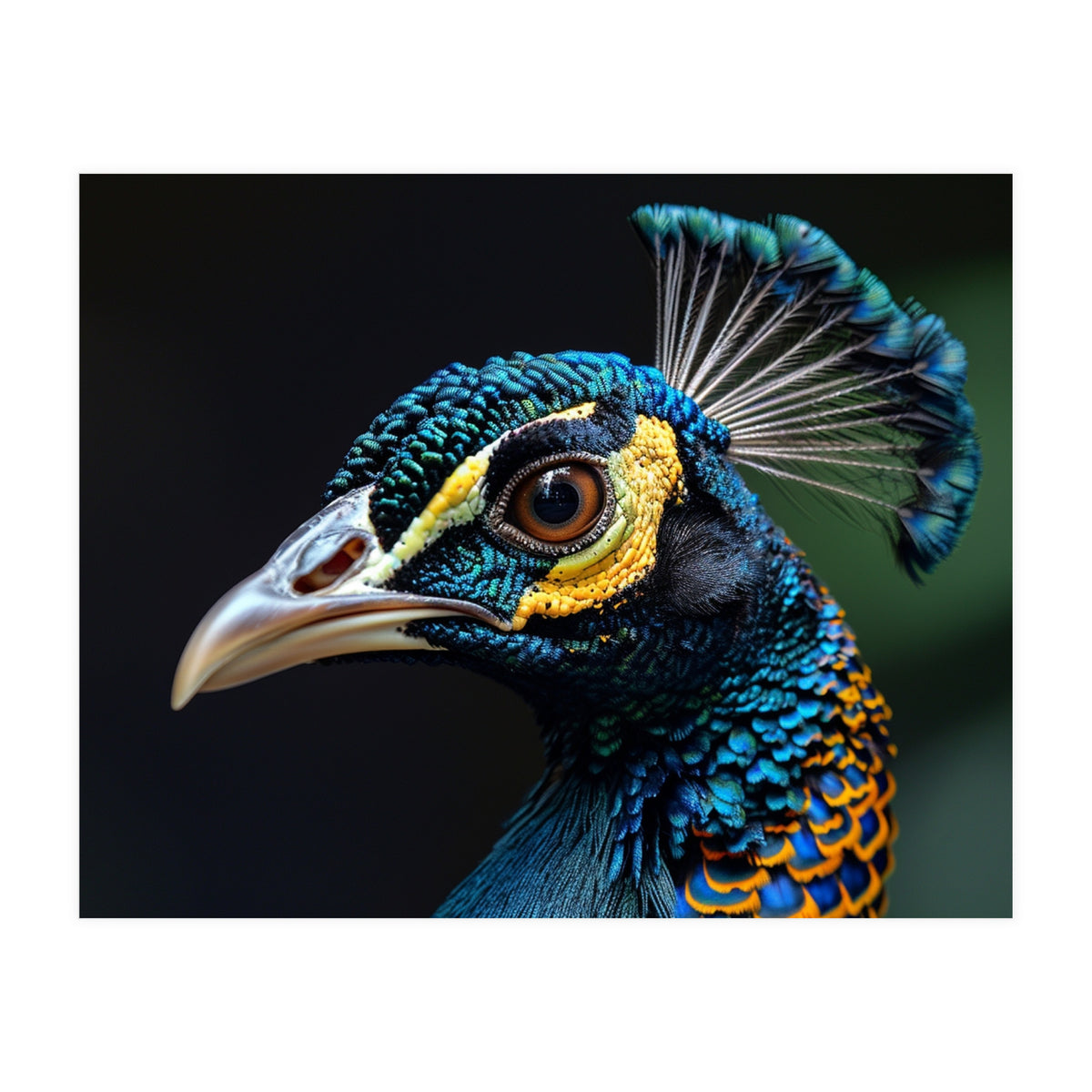 Close-up of a Peacock’s Head (Print Only)