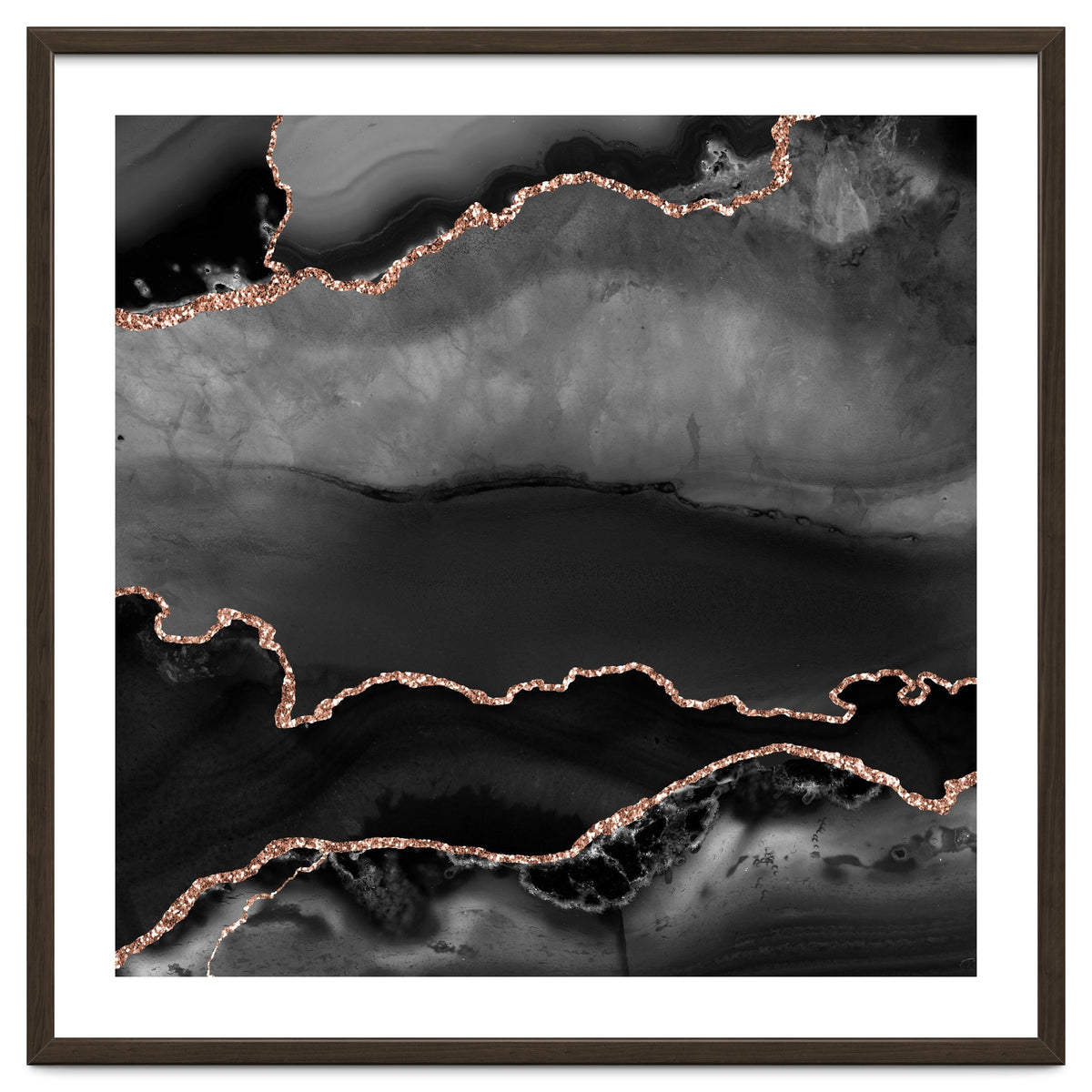 Black & Rose Gold Agate Texture 02