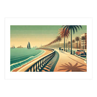 Vintage Coastal Promenade Poster (Print Only)