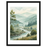 Serene River Valley in Soft Watercolor thumbnail
