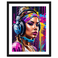 Girl In Headphones, Graffiti