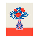 Poppies in a vase - red and blue (Print Only) thumbnail