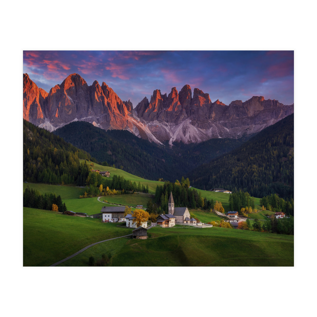 Santa Maddalena at sunset (Print Only)