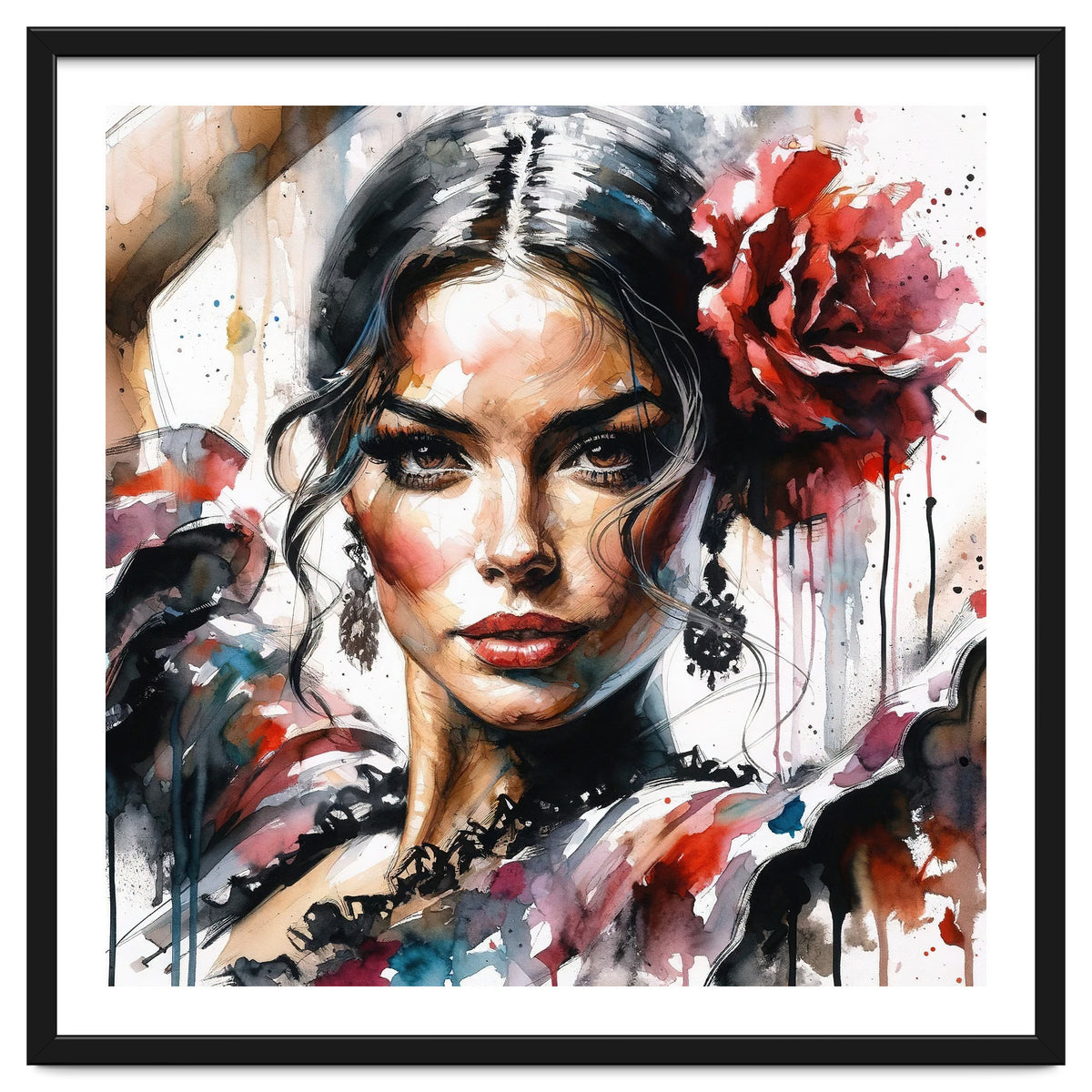 Watercolor Flamenco Dancer #2