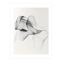 Abstract Black And White Flowing Lines Art (Print Only)
