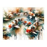 Colorful Koi Fish In Pond (Print Only) thumbnail