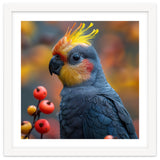 Cockatoo Parrot With Orange Crest And Berries thumbnail
