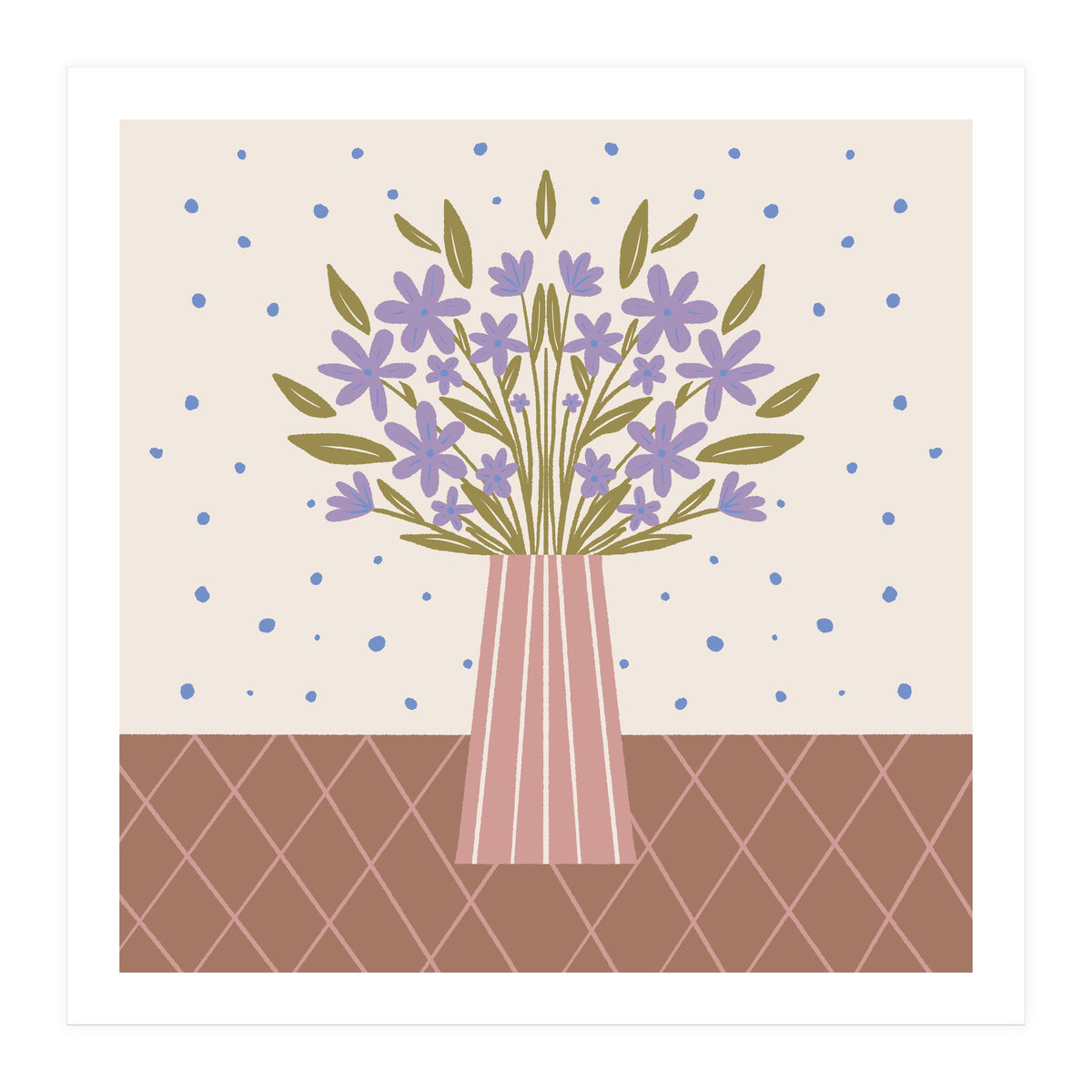 Flower Vase Mocha Mousse (Print Only)