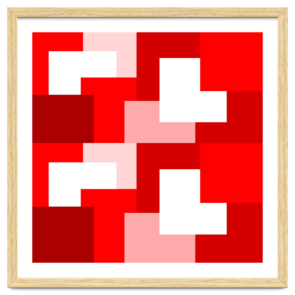 Red Abstract Square Tiles