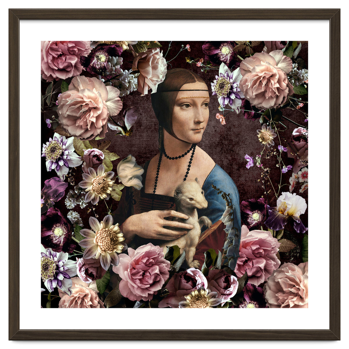 Woman with Ermine And flowers