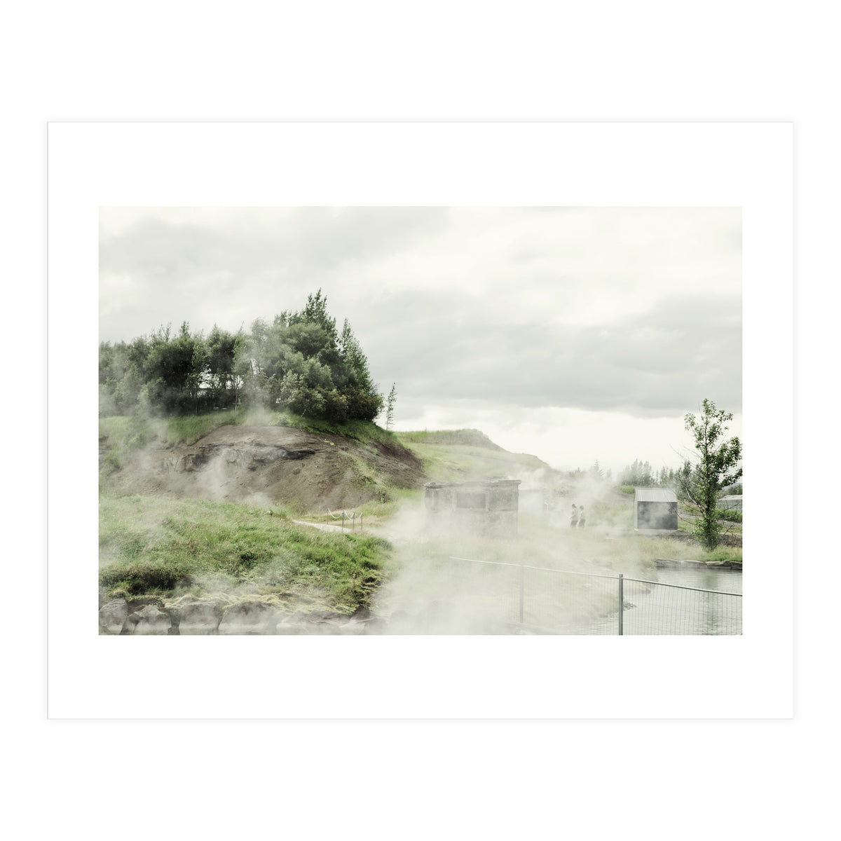 A natural hot spring landscape where steam rises - Iceland  (Print Only)