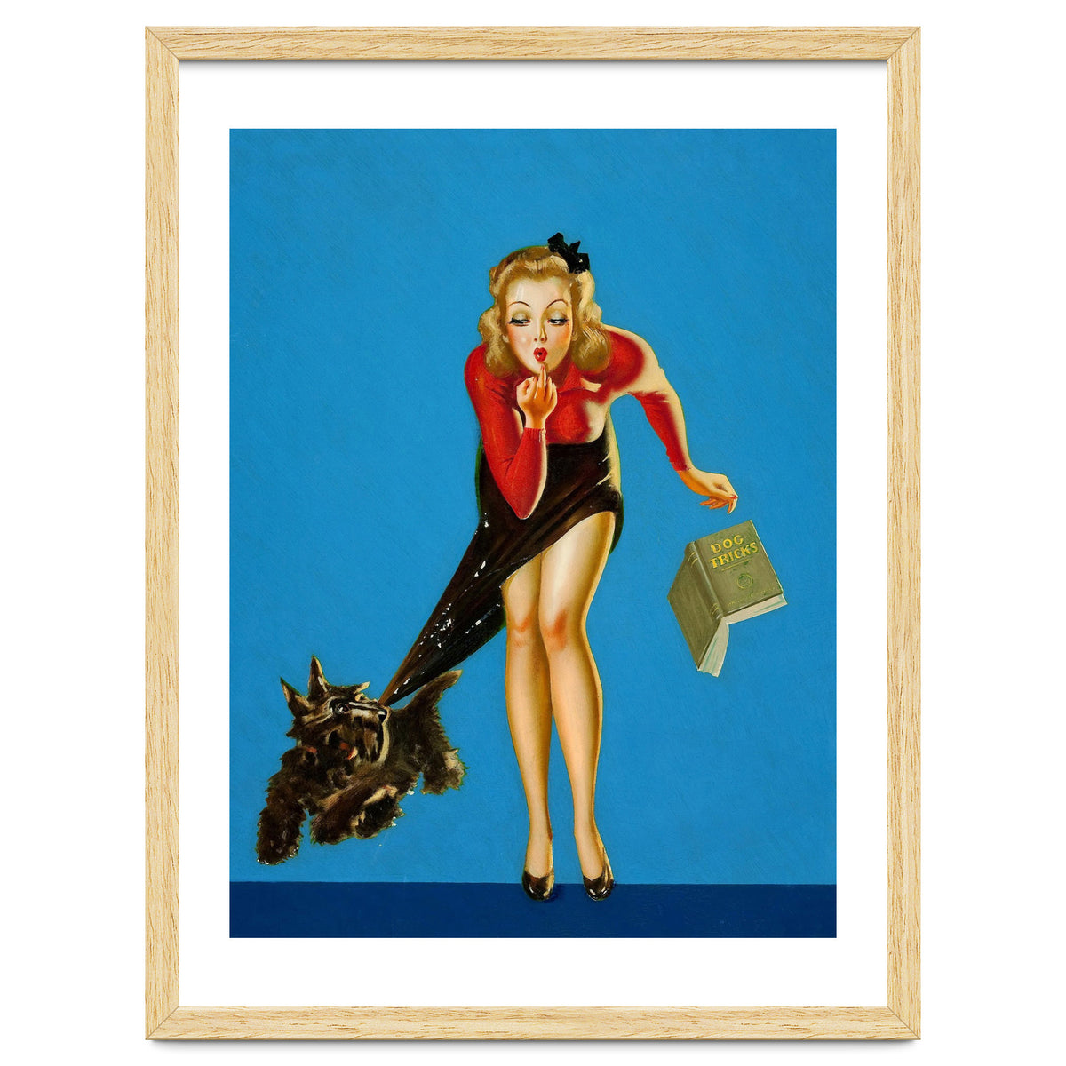 Pinup Girl And Dog Tricks