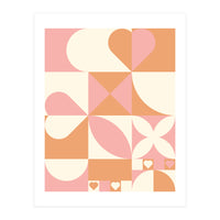 Hearts Geometric Abstract (Print Only)
