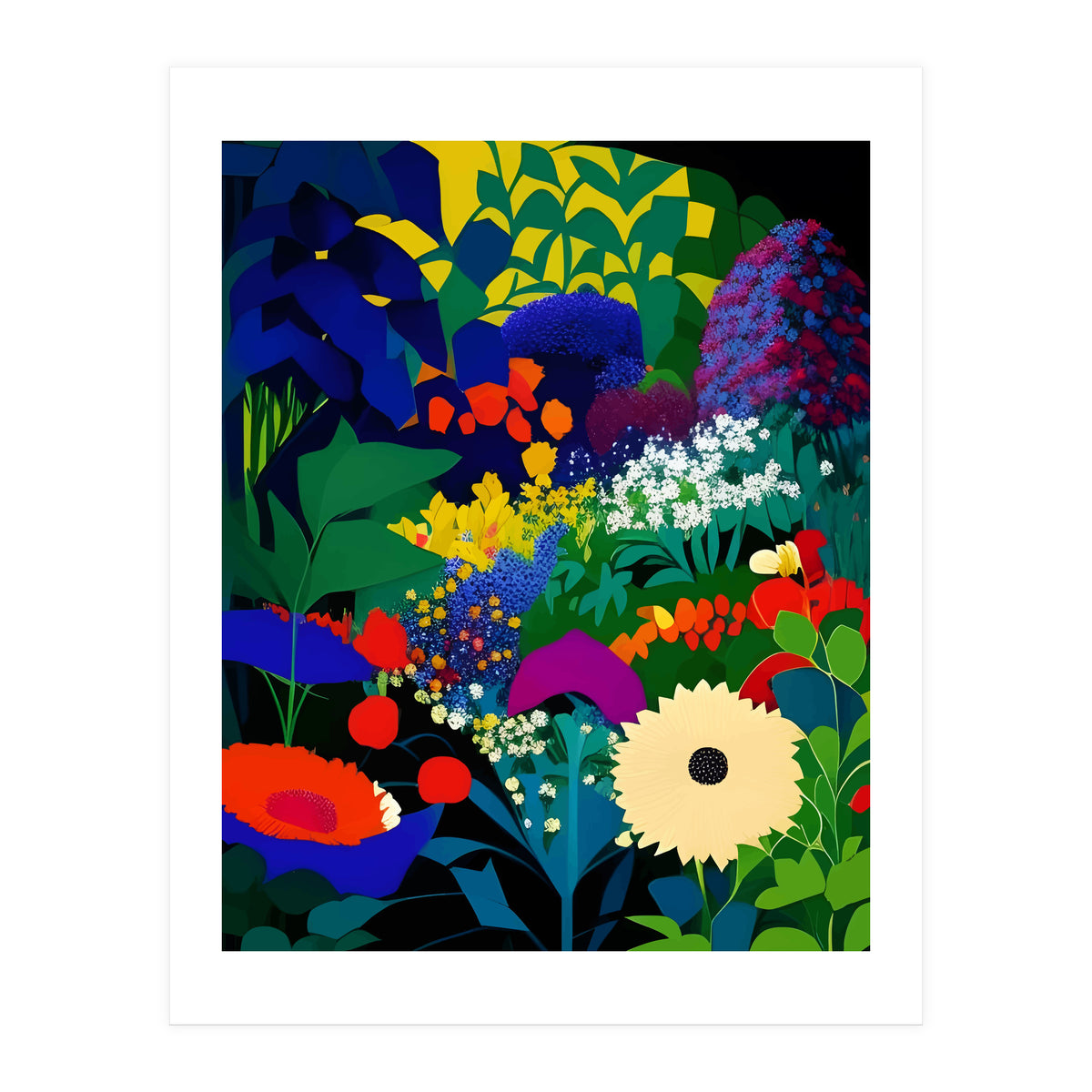 A Beautifully Dark Mind, Botanical Nature Jungle Garden, Eclectic Bohemian Vintage Plants Illustration (Print Only)