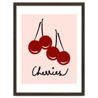Cherries modern simple minimalistic red cute Fruit wall art