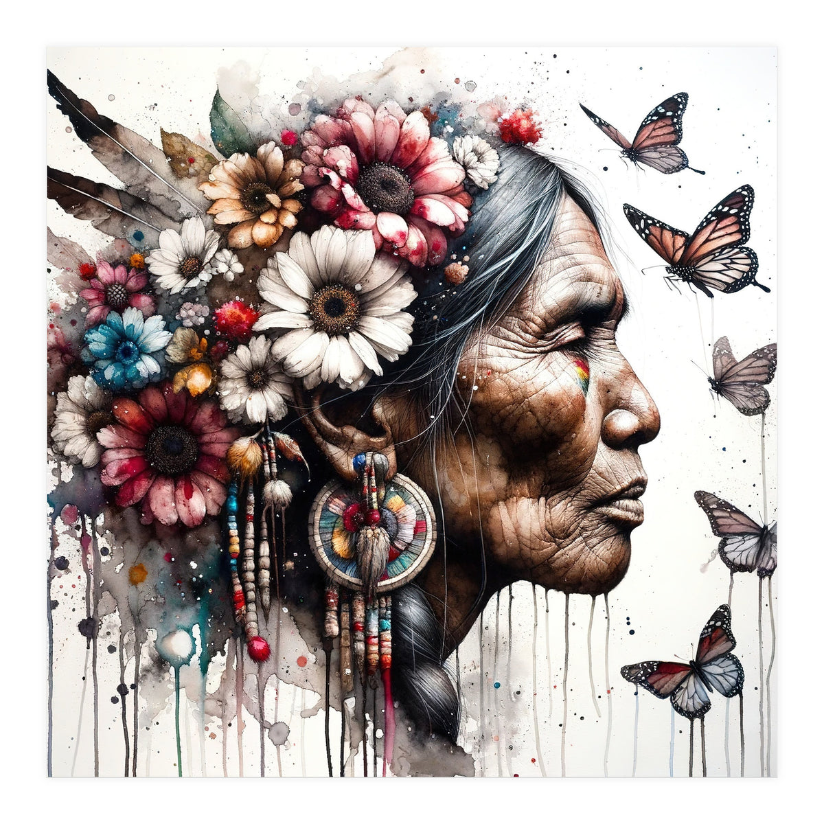 Matriarch With Wildflowers (Print Only)