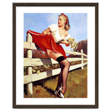 Pinup Girl Stacked On The Farm Fance thumbnail