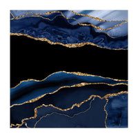 Navy & Gold Agate Texture 11  (Print Only)